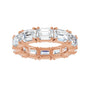 Sapphire Row Natural Diamond Emerald-Cut Eternity Band - 14K Rose Gold, 5.8 × 4.2 mm, 6.5 (view 3)