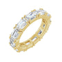 Sapphire Row Natural Diamond Emerald-Cut Eternity Band - 14K Yellow Gold, 5 × 3.5 mm, 5.5