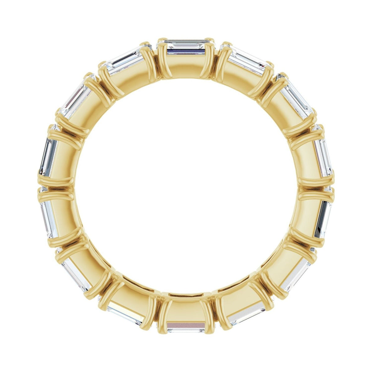 Sapphire Row Natural Diamond Emerald-Cut Eternity Band - 14K Yellow Gold, 5 × 3.5 mm, 8.5 (view 2)