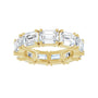Sapphire Row Natural Diamond Emerald-Cut Eternity Band - 14K Yellow Gold, 5.8 × 4.2 mm, 5 (view 3)