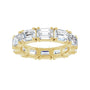 Sapphire Row Natural Diamond Emerald-Cut Eternity Band - 14K Yellow Gold, 5.8 × 4.2 mm, 8 (view 3)