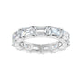 Sapphire Row Natural Diamond Emerald-Cut Eternity Band - Platinum, 5 × 3.5 mm, 6 (view 3)