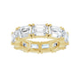 Sapphire Row Natural Diamond Emerald-Cut Eternity Band - 14K Yellow Gold, 5.8 × 4.2 mm, 4.5 (view 3)