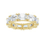 Sapphire Row Natural Diamond Emerald-Cut Eternity Band - 14K Yellow Gold, 5.8 × 4.2 mm, 5.5 (view 3)