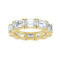 Sapphire Row Natural Diamond Emerald-Cut Eternity Band - 14K Yellow Gold, 5.8 × 4.2 mm, 6.5 (view 3)