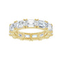 Sapphire Row Natural Diamond Emerald-Cut Eternity Band - 14K Yellow Gold, 5.8 × 4.2 mm, 8.5 (view 3)