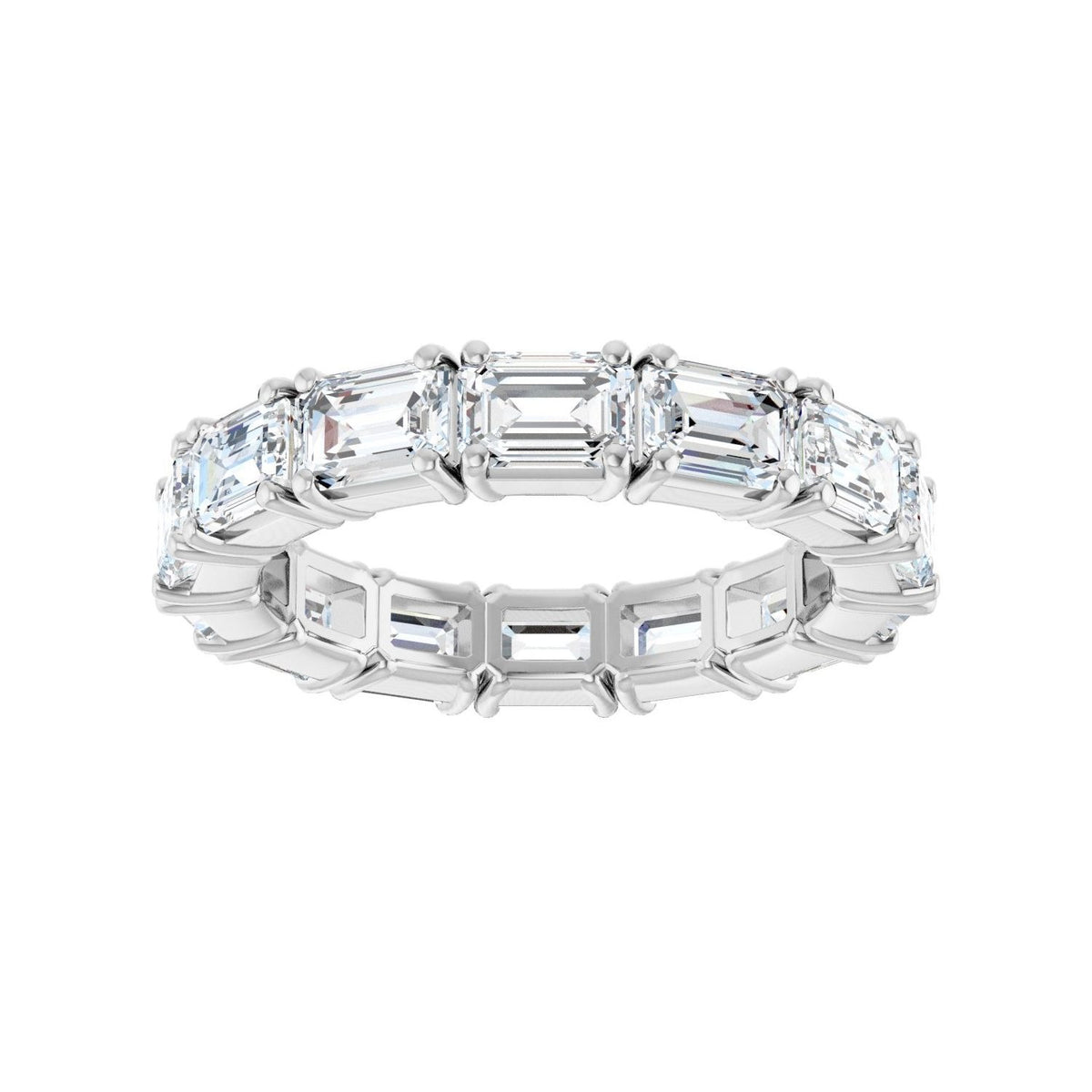 Sapphire Row Natural Diamond Emerald-Cut Eternity Band - Platinum, 5 × 3.5 mm (view 3)