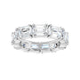 Sapphire Row Natural Diamond Emerald-Cut Eternity Band - 14K White Gold, 5.8 × 4.2 mm, 5.5 (view 3)