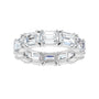 Sapphire Row Natural Diamond Emerald-Cut Eternity Band - 14K White Gold, 5.8 × 4.2 mm, 6.5 (view 3)
