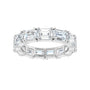 Sapphire Row Natural Diamond Emerald-Cut Eternity Band - 14K White Gold, 5.8 × 4.2 mm, 8.5 (view 3)