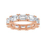 Sapphire Row Natural Diamond Emerald-Cut Eternity Band - 14K Rose Gold, 5 × 3.5 mm, 4 (view 3)