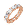 Sapphire Row Natural Diamond Emerald-Cut Eternity Band - 14K Rose Gold, 5 × 3.5 mm, 5