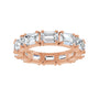 Sapphire Row Natural Diamond Emerald-Cut Eternity Band - 14K Rose Gold, 5 × 3.5 mm, 5 (view 3)