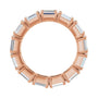 Sapphire Row Natural Diamond Emerald-Cut Eternity Band - 14K Rose Gold, 5 × 3.5 mm, 6 (view 2)