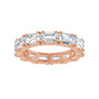 Sapphire Row Natural Diamond Emerald-Cut Eternity Band - 14K Rose Gold, 5 × 3.5 mm, 6 (view 3)