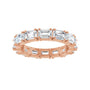 Sapphire Row Natural Diamond Emerald-Cut Eternity Band - 14K Rose Gold, 5 × 3.5 mm, 8 (view 3)