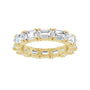 Sapphire Row Natural Diamond Emerald-Cut Eternity Band - 14K Yellow Gold, 5 × 3.5 mm (view 3)