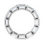 Sapphire Row Natural Diamond Emerald-Cut Eternity Band - 14K White Gold, 5.8 × 4.2 mm, 7 (view 2)