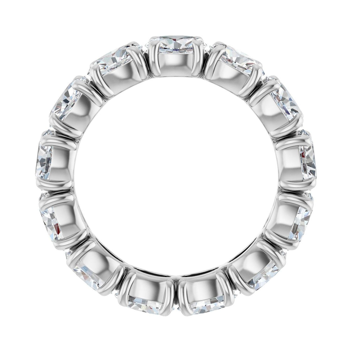 Sapphire Row Natural Diamond Oval Eternity Band - 14K White Gold, 5 × 3.5 mm, 6 (view 2)