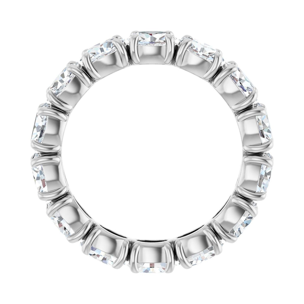 Sapphire Row Natural Diamond Oval Eternity Band - 14K White Gold, 5 × 3.5 mm, 8 (view 2)