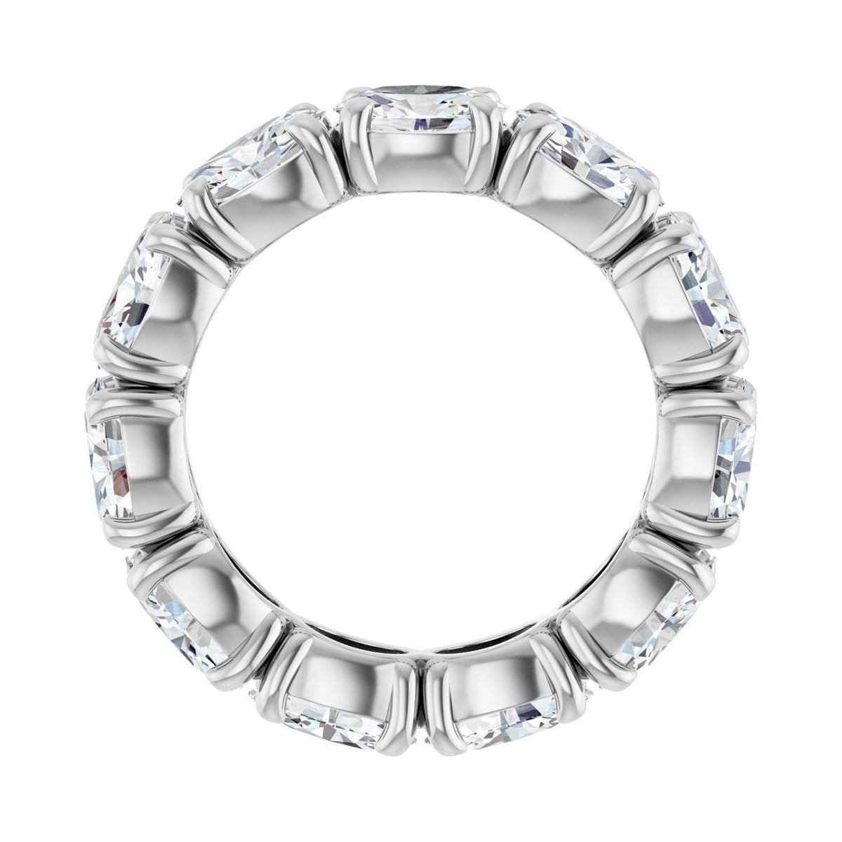 Sapphire Row Natural Diamond Oval Eternity Band - 14K White Gold, 6 × 4 mm, 5.5 (view 2)