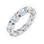 Sapphire Row Natural Diamond Oval Eternity Band - 14K White Gold, 6 × 4 mm, 6.5