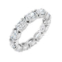 Sapphire Row Natural Diamond Oval Eternity Band - 14K White Gold, 6 × 4 mm, 8.5
