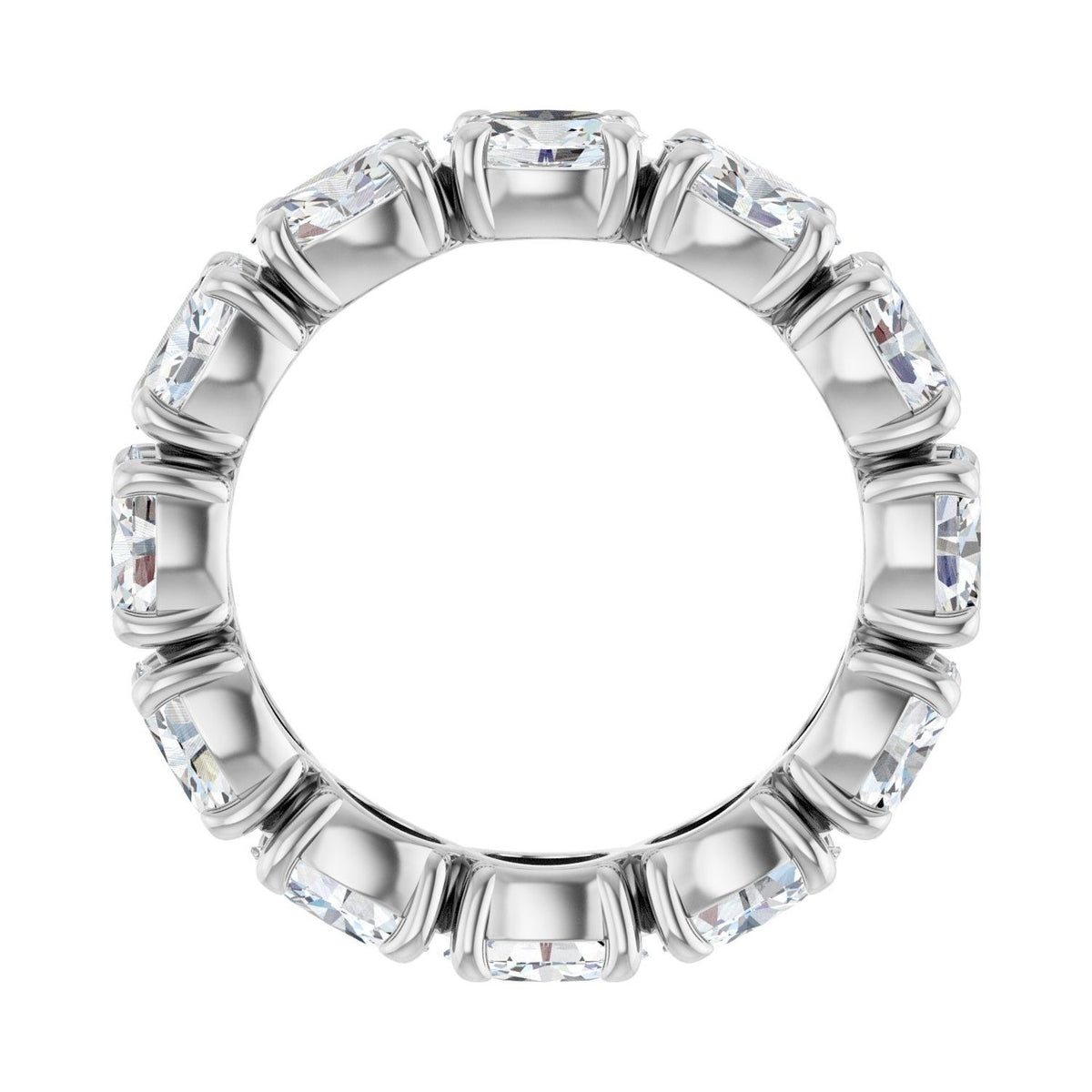 Sapphire Row Natural Diamond Oval Eternity Band - 14K White Gold, 6 × 4 mm, 8.5 (view 2)