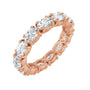 Sapphire Row Natural Diamond Oval Eternity Band - 14K Rose Gold, 5 × 3.5 mm, 6.5