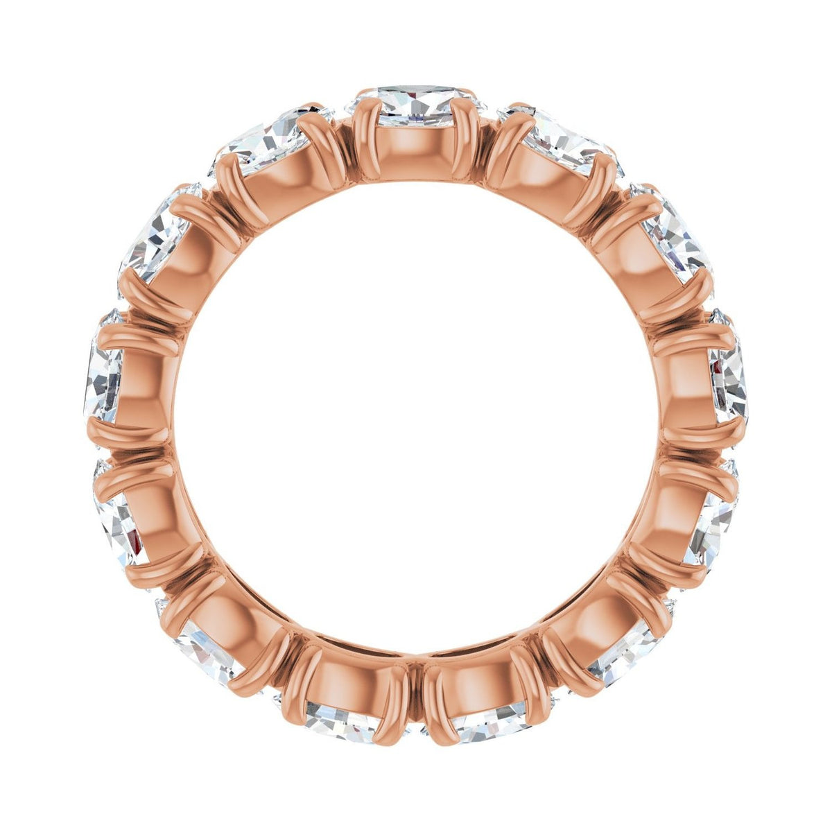 Sapphire Row Natural Diamond Oval Eternity Band - 14K Rose Gold, 5 × 3.5 mm, 6.5 (view 2)