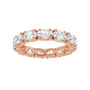 Sapphire Row Natural Diamond Oval Eternity Band - 14K Rose Gold, 5 × 3.5 mm, 6.5 (view 3)
