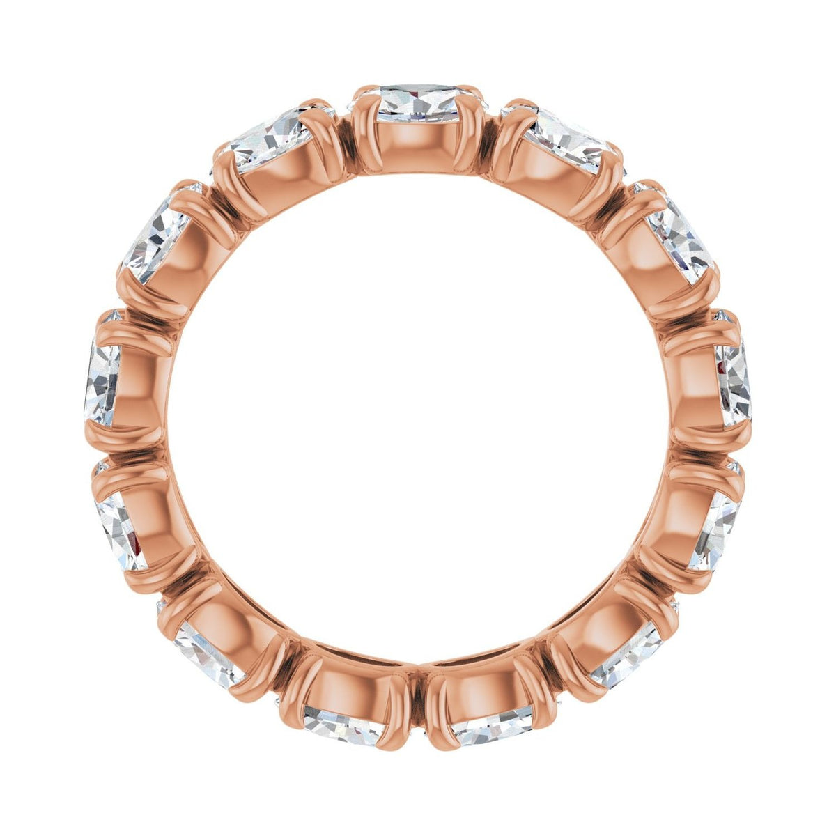 Sapphire Row Natural Diamond Oval Eternity Band - 14K Rose Gold, 5 × 3.5 mm, 7.5 (view 2)