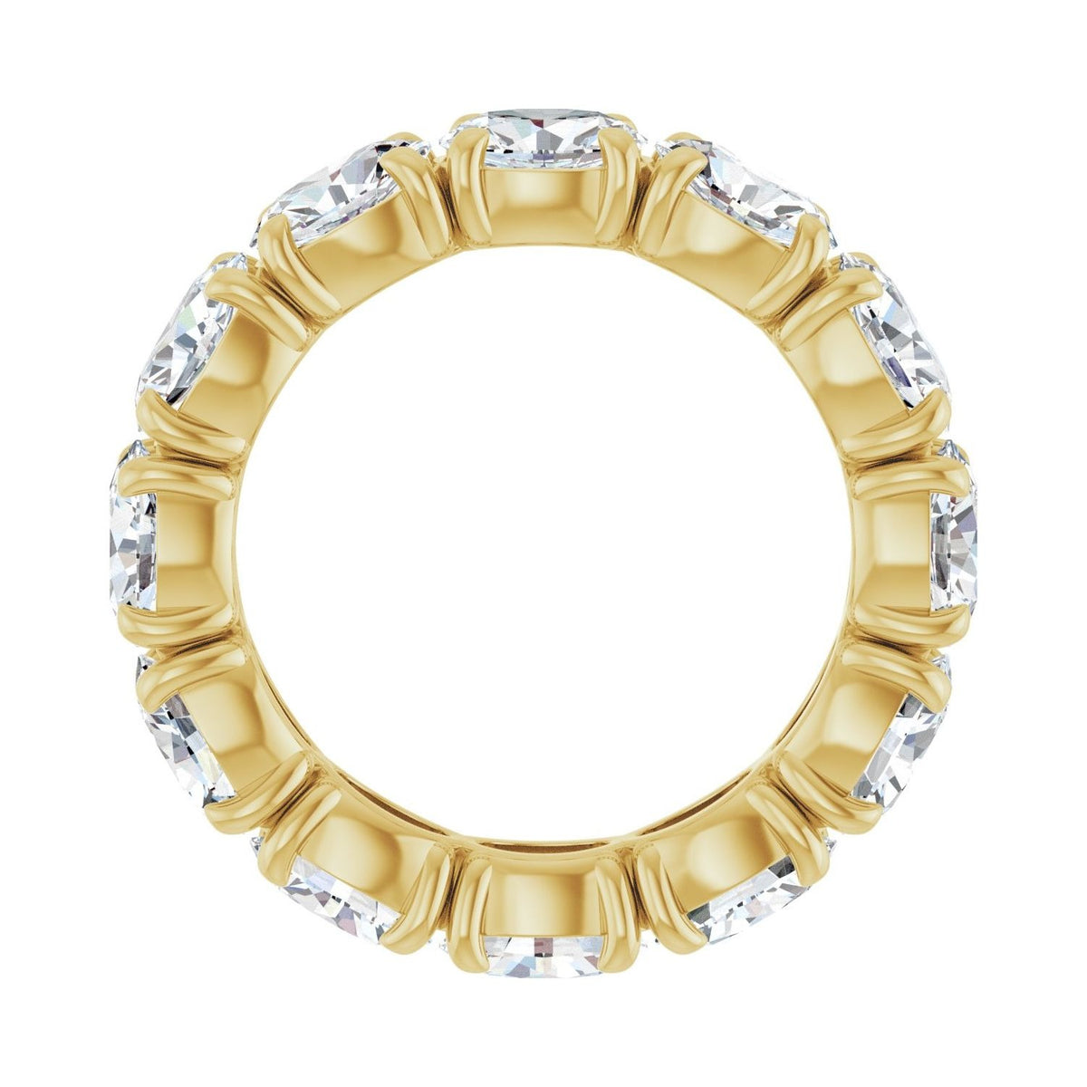 Sapphire Row Natural Diamond Oval Eternity Band - 14K Yellow Gold, 5 × 3.5 mm, 4 (view 2)