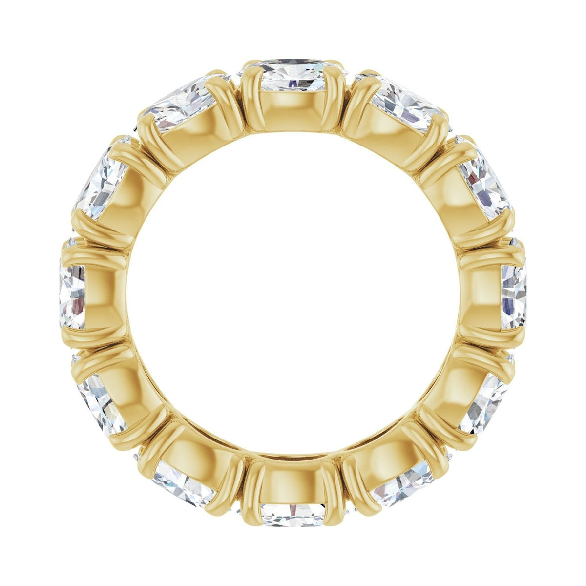 Sapphire Row Natural Diamond Oval Eternity Band - 14K Yellow Gold, 6 × 4 mm, 7.5 (view 2)