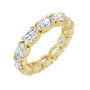 Sapphire Row Natural Diamond Oval Eternity Band - 14K Yellow Gold, 6 × 4 mm, 8.5