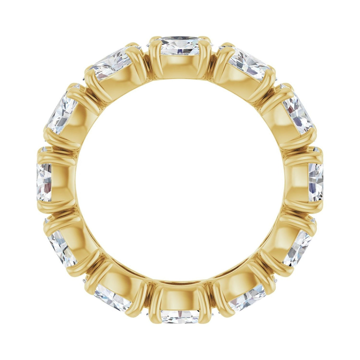 Sapphire Row Natural Diamond Oval Eternity Band - 14K Yellow Gold, 6 × 4 mm, 8.5 (view 2)