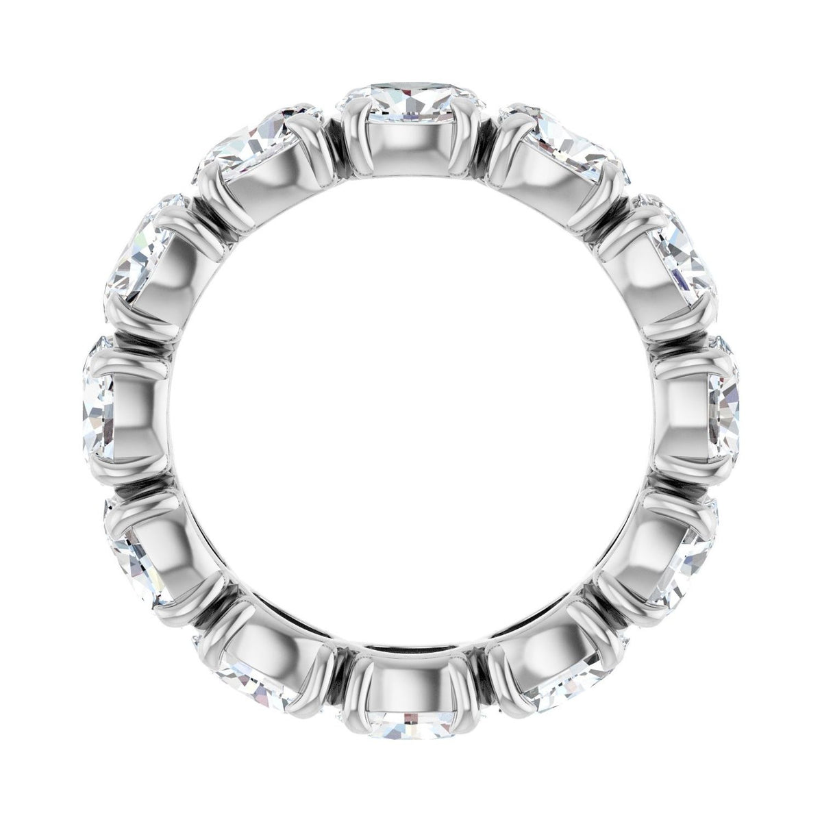 Sapphire Row Natural Diamond Oval Eternity Band - Platinum, 5 × 3.5 mm, 5.5 (view 2)