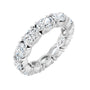 Sapphire Row Natural Diamond Oval Eternity Band - 14K White Gold, 6 × 4 mm, 7