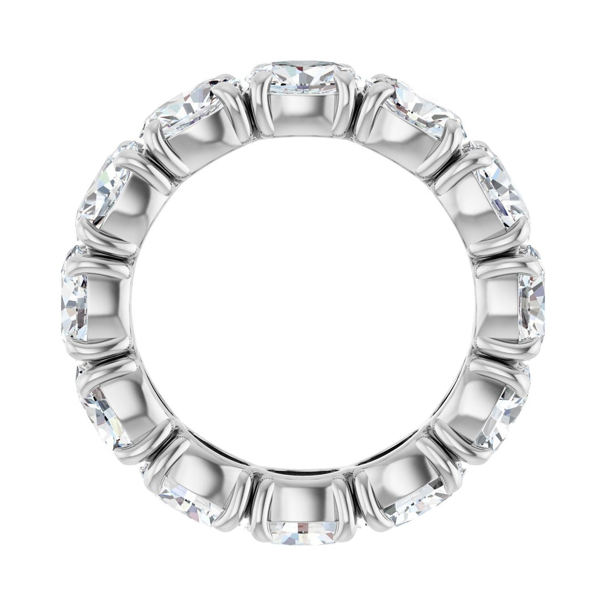 Sapphire Row Natural Diamond Oval Eternity Band - Platinum, 5 × 3.5 mm, 4 (view 2)
