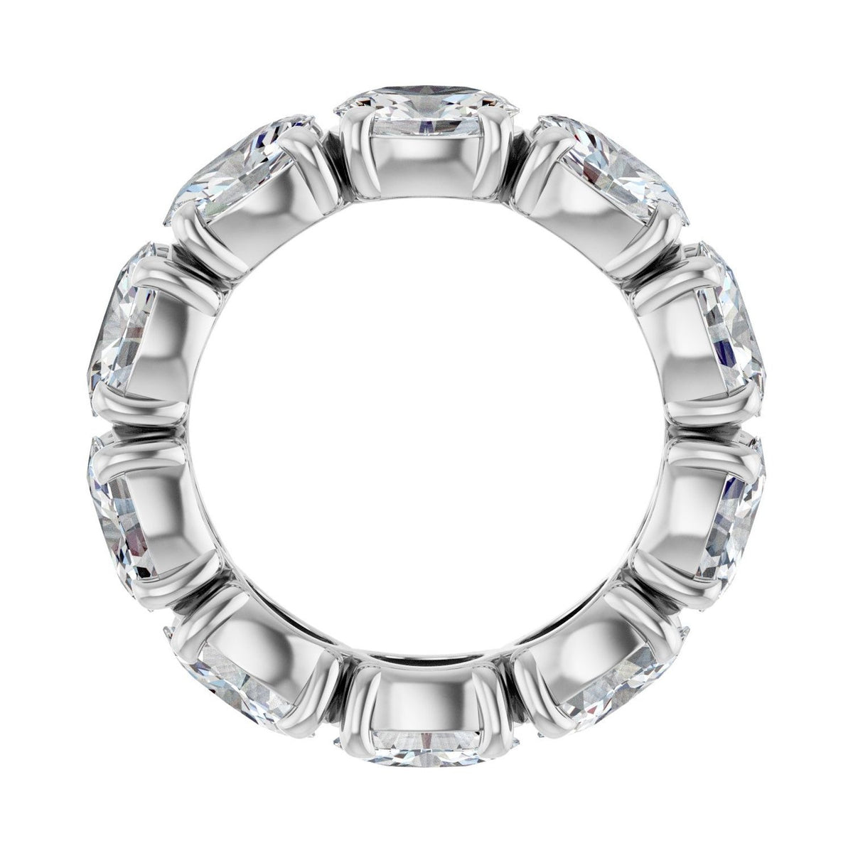 Sapphire Row Natural Diamond Oval Eternity Band - Platinum, 6 × 4 mm, 4.5 (view 2)