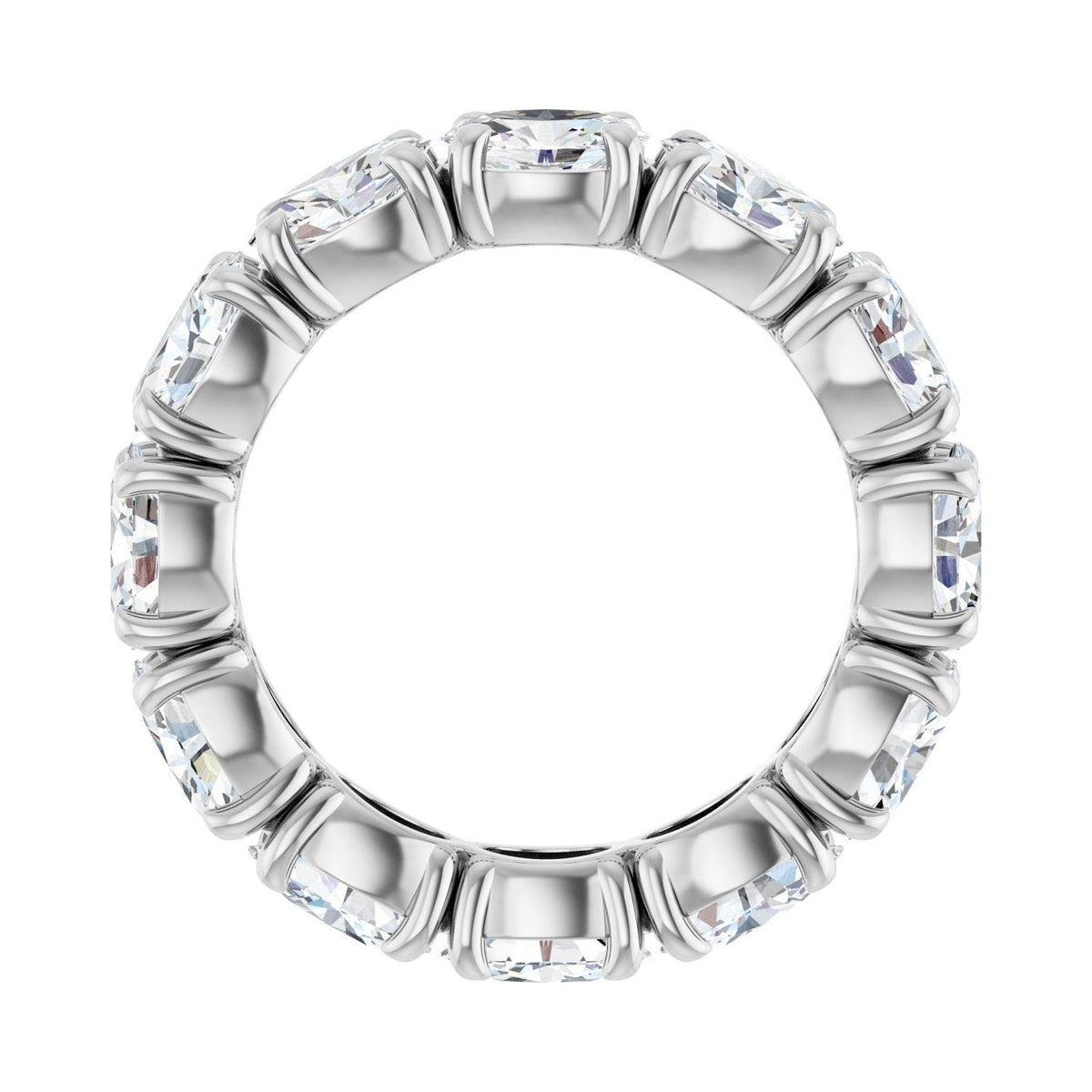 Sapphire Row Natural Diamond Oval Eternity Band - Platinum, 6 × 4 mm, 7.5 (view 2)