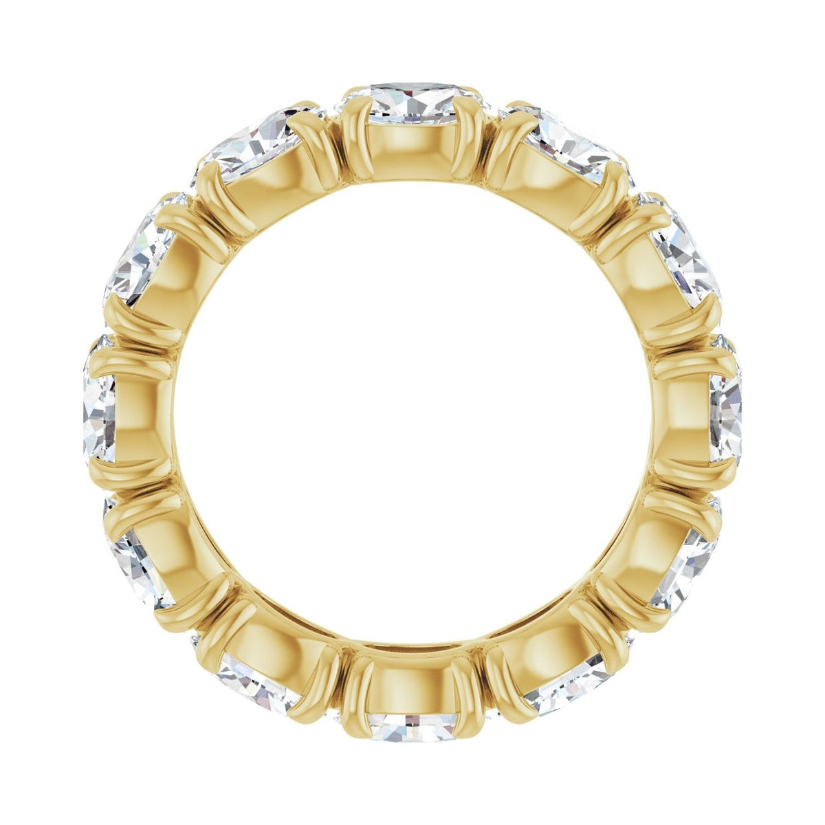 Sapphire Row Natural Diamond Oval Eternity Band - 14K Yellow Gold, 5 × 3.5 mm, 4.5 (view 2)