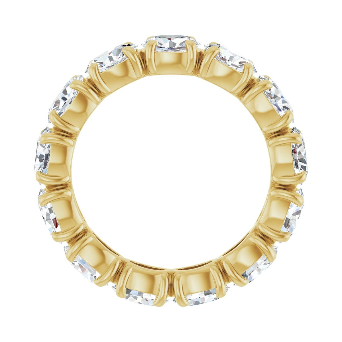 Sapphire Row Natural Diamond Oval Eternity Band - 14K Yellow Gold, 5 × 3.5 mm, 6.5 (view 2)