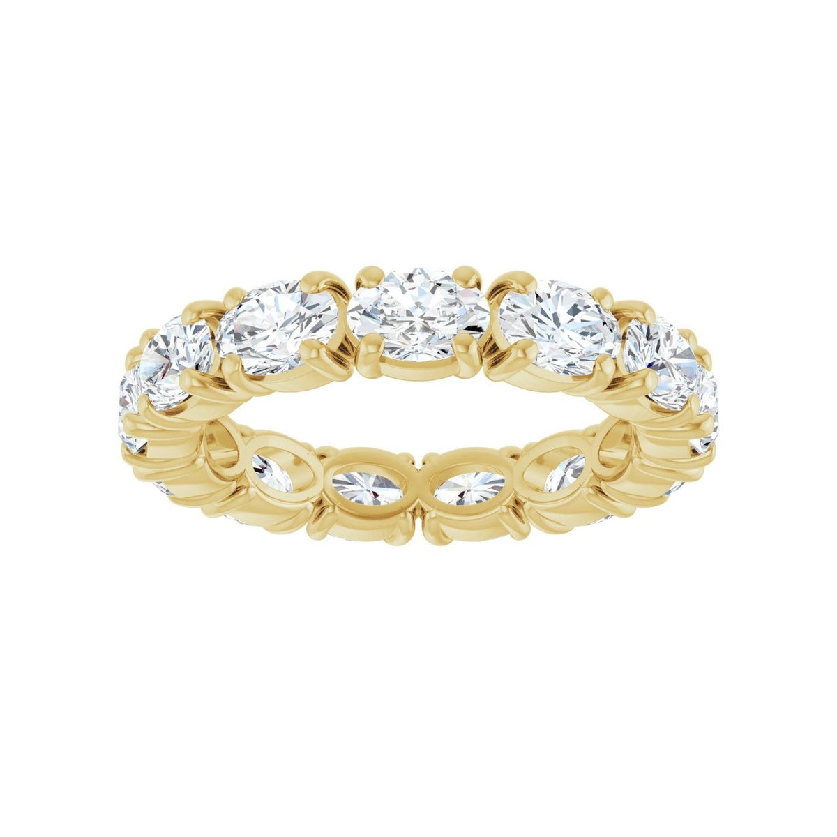 Sapphire Row Natural Diamond Oval Eternity Band - 14K Yellow Gold, 5 × 3.5 mm, 6.5 (view 3)