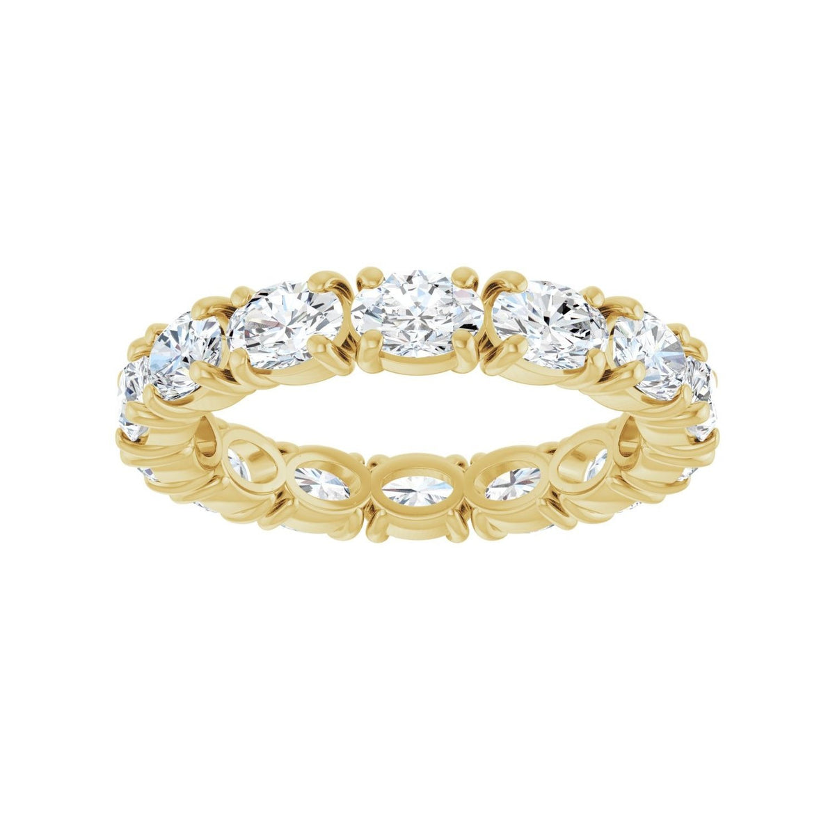 Sapphire Row Natural Diamond Oval Eternity Band - 14K Yellow Gold, 5 × 3.5 mm, 8.5 (view 3)
