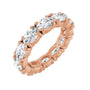 Sapphire Row Natural Diamond Oval Eternity Band - 14K Rose Gold, 5 × 3.5 mm, 4