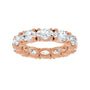 Sapphire Row Natural Diamond Oval Eternity Band - 14K Rose Gold, 5 × 3.5 mm, 4 (view 3)
