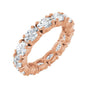 Sapphire Row Natural Diamond Oval Eternity Band - 14K Rose Gold, 5 × 3.5 mm, 6
