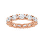 Sapphire Row Natural Diamond Oval Eternity Band - 14K Rose Gold, 5 × 3.5 mm, 7 (view 3)