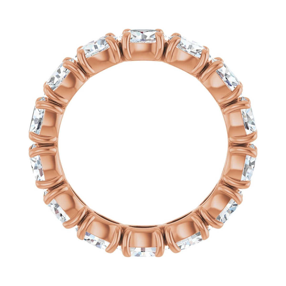 Sapphire Row Natural Diamond Oval Eternity Band - 14K Rose Gold, 5 × 3.5 mm, 8 (view 2)